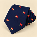 Corbata Azul Marino con Banderas de España