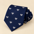 Corbata Azul Marino con Raquetas de Tenis Blancas
