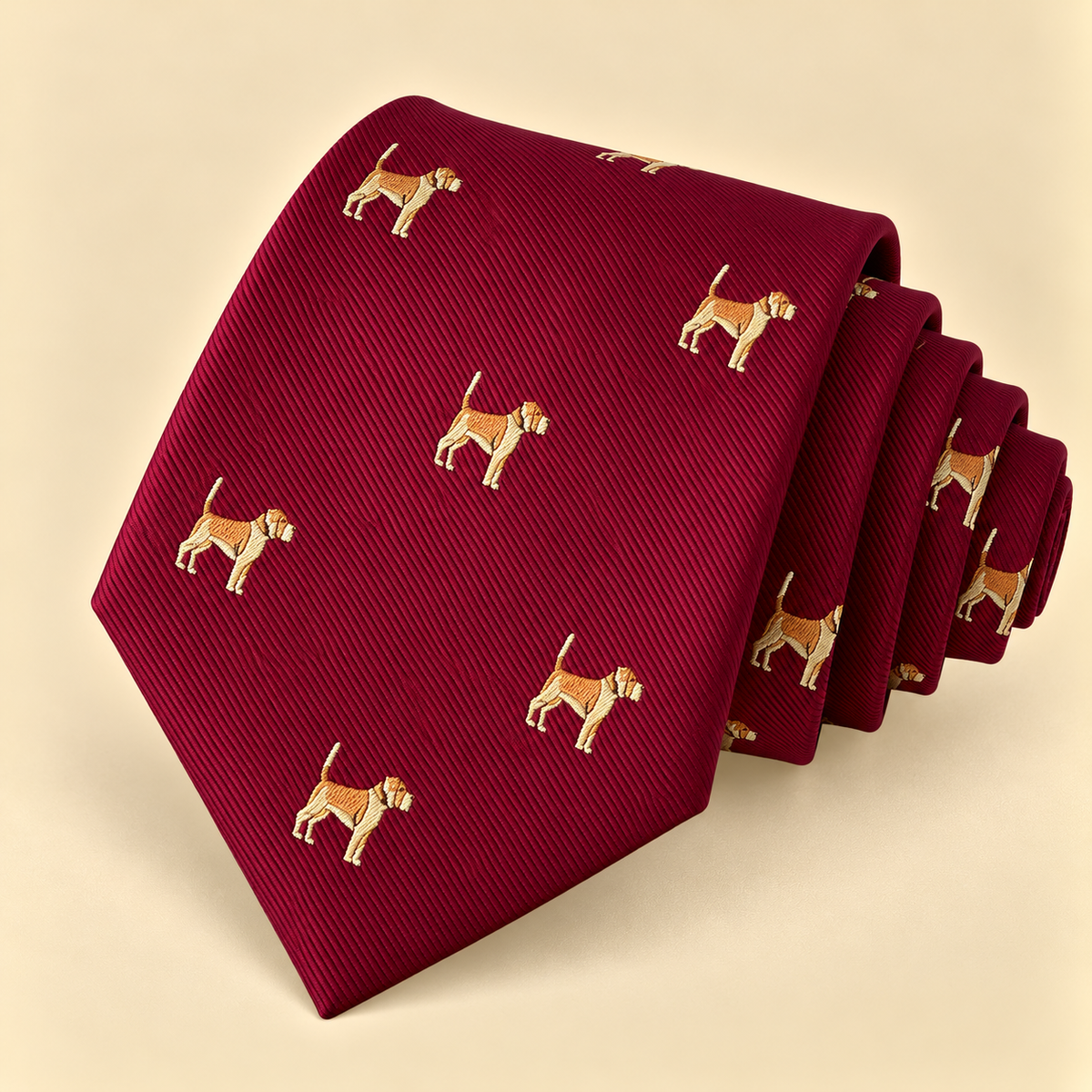 Corbata Burdeos con Perros
