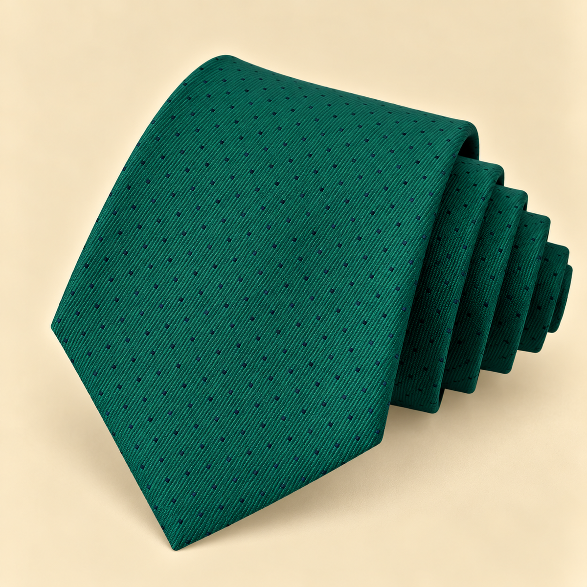 Corbata Verde Esmeralda con Microestampado Azul Marino